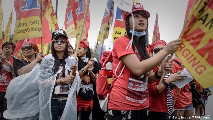 Hongkong Arbeiter aus Indonesien Protest