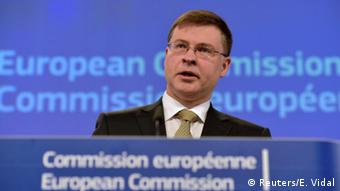 Belgien EU-Kommission Pressekonferenz Valdis Dombrovskis (Reuters/E. Vidal)