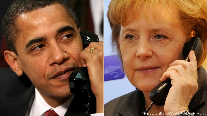 USA Deutschland Obama und Merkel Telefon (picture-alliance/dpa/G. Fabiano/M. Murat)