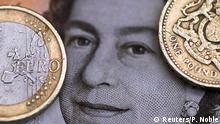 Symbolbild Illustration Wechselkurs Euro britisches Pfund