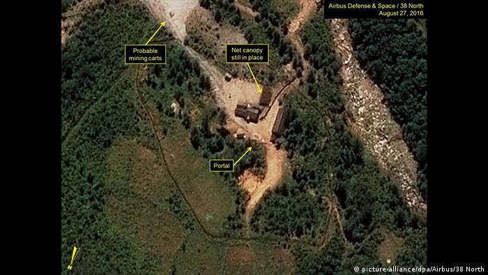 Atomtest Nordkorea mutmaßliches Testgelände Satellitenaufnahme (picture-alliance/dpa/Airbus/38 North)