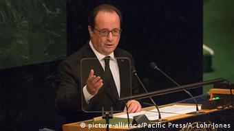 USA Francois Hollande beim Gipfel zu Flüchtlinge und Einwanderer der UN (picture-alliance/Pacific Press/A. Lohr-Jones)