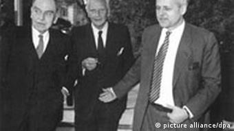 Otto Hahn, Walther Gerlach und Carl Friedrich von Weizsäcker