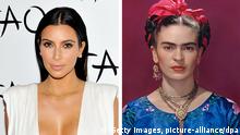 Kombobild Kim Kardashian, Frida Kahlo