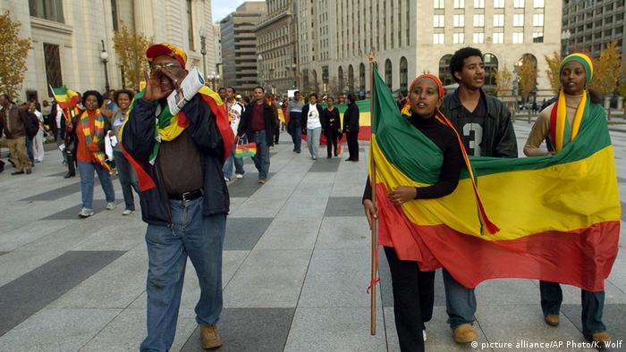 Ethiopian diaspora protests in the US (picture alliance/AP Photo/K. Wolf)
