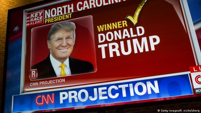 USA New York City Wahlnacht Trump auf CNN Bildschirm (Getty Images/R. nickelsberg)