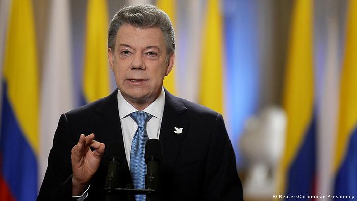 Kolumbien Präsident Juan Manuel Santos Rede in Bogota (Reuters/Colombian Presidency)