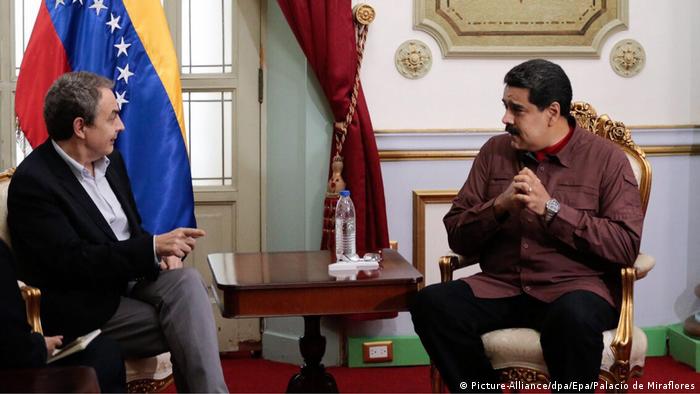 Spanien Venezuela Präsident Nicolas Maduro Jose Luis Rodriguez Zapatero Treffen (Picture-Alliance/dpa/Epa/Palacio de Miraflores)