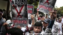 Indonesien Jakarta Protest vor Botschaft von Myanmar