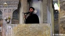 Irak | video still des mutmaßlichen IS-Führer Abu Bakr al-Baghdadi 