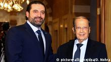Libanon Saad al-Hariri und Michel Aoun in Beirut