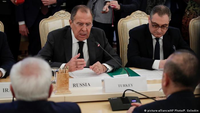 Russland Treffen zwischen Russland, Iran und Türkei in Moskau (picture-alliance/AP Photo/P. Golovkin)