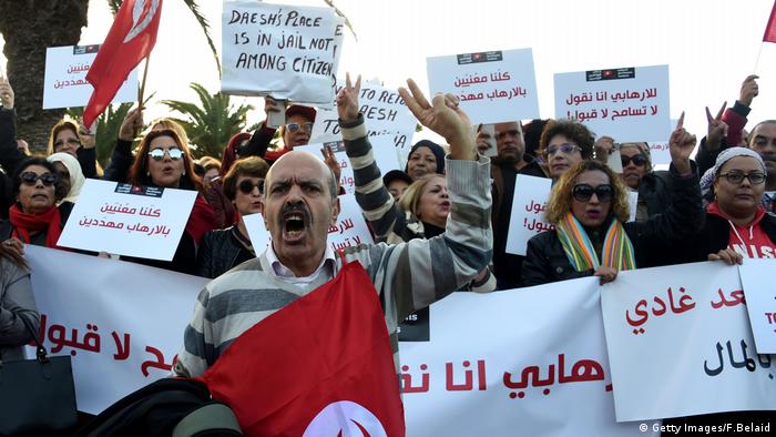 Tunesien
Demo
Protest
Rückkehr
Dschihadisten (Getty Images/F.Belaid)
