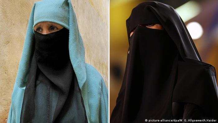 Bildkombi Niqab Nikab Marokkanische Burka Burka Gewand Religion (picture-alliance/dpa/W. G. Allgoewer/A.Haider)