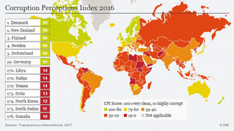 Infografik Karte Korruptionsindex ENG