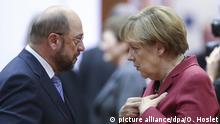 Deutschland Martin Schulz und Angela Merkel