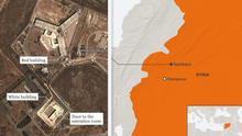 Infografik Karte Saydnaya Gefängnis Syrien Englisch