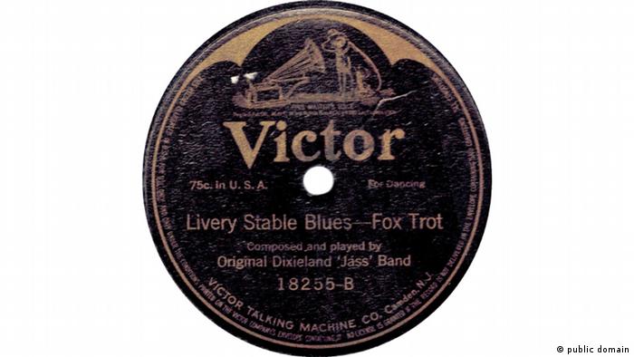 The B side of the first jazz record from 1917 (public domain)