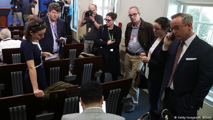 USA Washington Journalisten im Weißen Haus (Getty Images/M. Wilson)