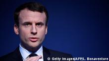 Frankreich Präsidentschaftskandidat Emmanuel Macron stellt sein Programm vor