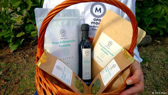 Photo: A basket full of hemp-related products (Source: OPG Moro)