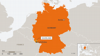 Karte Saarland Saarbrücken ENG