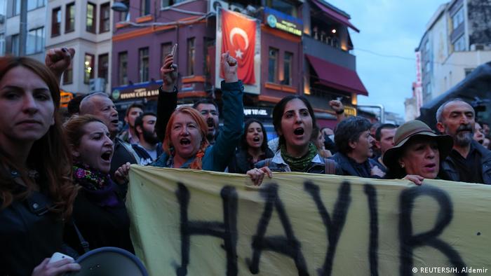 Anti-government demonstrators shout slogans during a protest in the Besiktas district (REUTERS/H. Aldemir)
