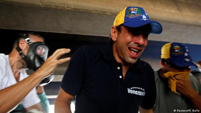 Henrique Capriles, excandidato de la oposición en Venezuela, en la marcha del 19.04.2017.