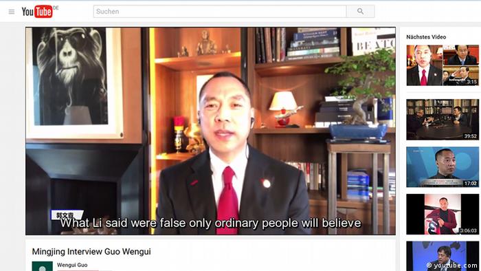 Screenshot von Interview mit Guo Wengui (youtube.com)
