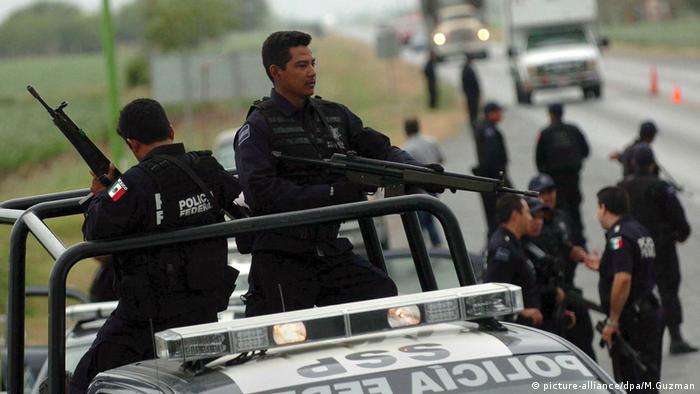 Fuerzas policiales en el estado de Tamaulipas, en donde más desaparecidos hay.