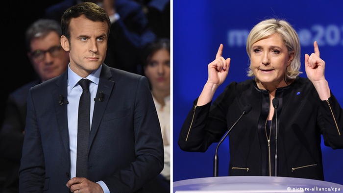 Bildcombo Frankreich Präsidentschaftswahlen Macron Le Pen (picture-alliance/dpa)
