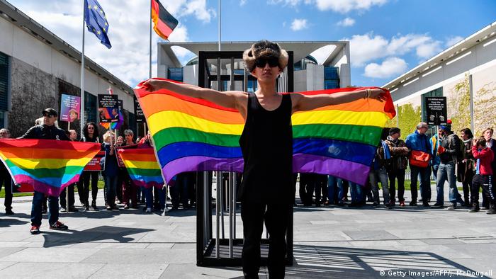 Акція в Берліні проти гомофобії в Чечні, квітень 2017 року