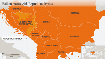 Infografik Karte Balkan states with Republika Srpska ENG