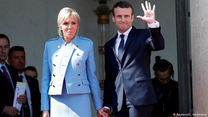 Emmanuel Macron y Briggite Trogneux.