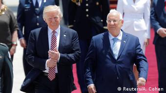 Trump se reúne primero con Rivlin, en Jerusalén. (Reuters/A. Cohen)