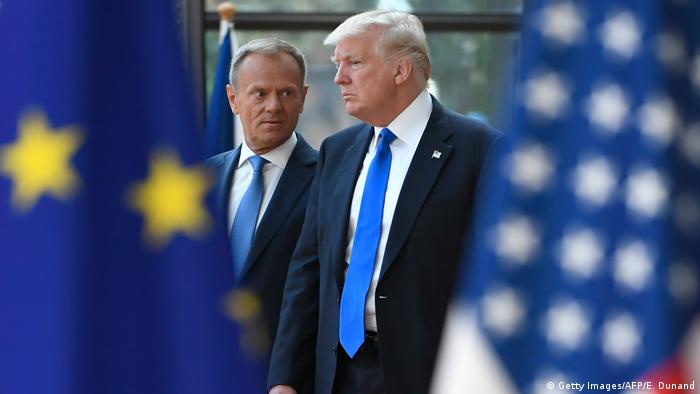 Belgien Donald Tusk und Donald Trump (Getty Images/AFP/E. Dunand)