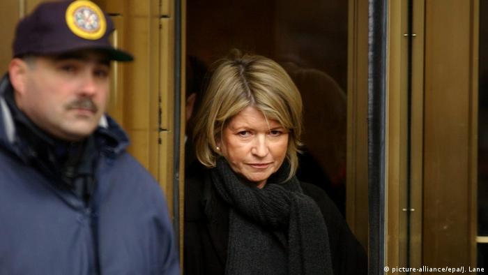 Martha Stewart leaving a courthouse in New York