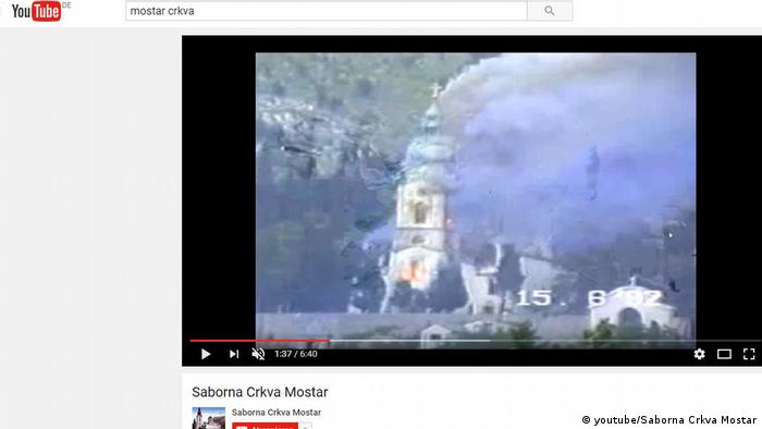 Screenshot YouTube der brennenden serbisch orthodoxen Kirche in Mostar (youtube/Saborna Crkva Mostar)