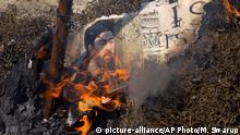 Abu Bakr al-Baghdadi Bildnis in Flammen