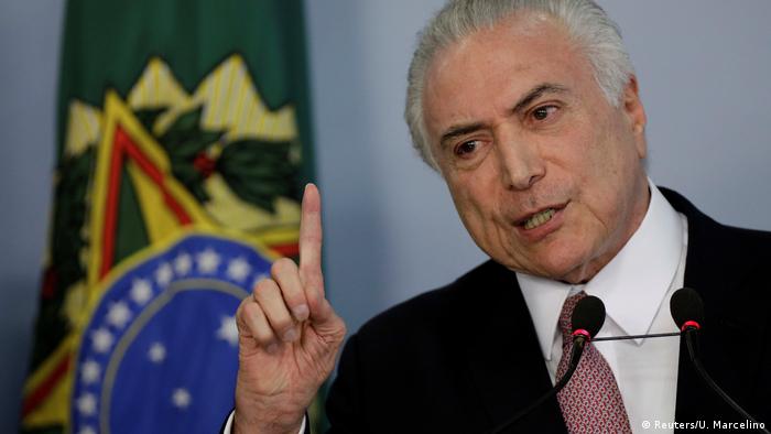 Brasilien Präsident Temer soll wegen Korruption der Prozess gemacht werden (Reuters/U. Marcelino)