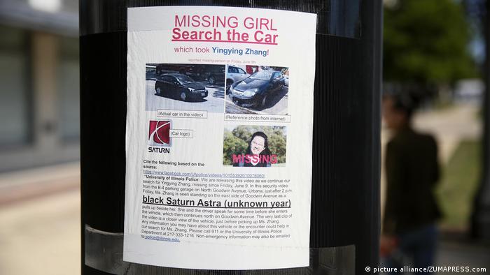 Chinesische Studentin Yingying Zhang vermisst (picture alliance/ZUMAPRESS.com)
