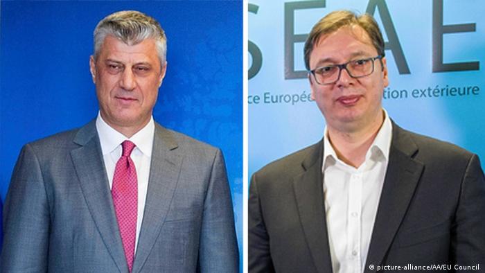 Kombo-Bild Kosovo Hashim Thaci und Serbien Aleksandar Vucic (picture-alliance/AA/EU Council )