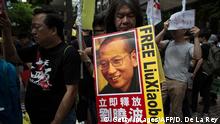 Hongkong Demo zur Freilassung des Dissidenten Liu Xiaobo