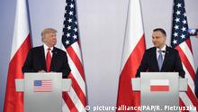 Polen PK vom US-Präsident Donald Trump und polnischer Präsident Andrzej Duda