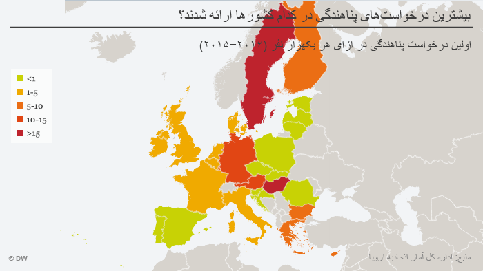 Infografik Welches EU Land hat die meisten Asylbewerber FARSI