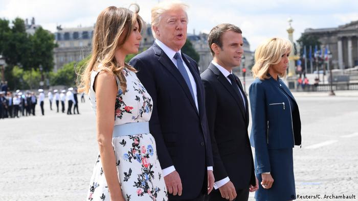 Frankreich Nationalfeiertag in Paris | Ehepaare Trump & Macron (Reuters/C. Archambault)
