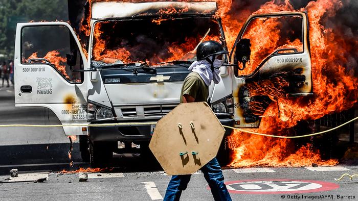 Protestas violentas en Venezuela.