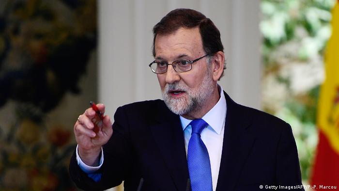 Spanien Madrid - Premierminister Mariano Rajoy bei Pressekonferenz (Getty Images/AFP/P.-P. Marcou)