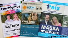 Stimmzettel für Vorwahlen in Argentinien
