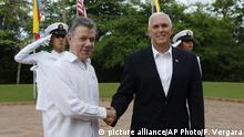 Kolumbien USA Vize-Präsident Mike Pence und Präsident Juan Manuel Santos
